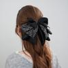 1pc Retro Floral Simple Spliced Bow Hairpin New Fashion Ponytail Clip Satin Korean Style Elegant Hair Claw