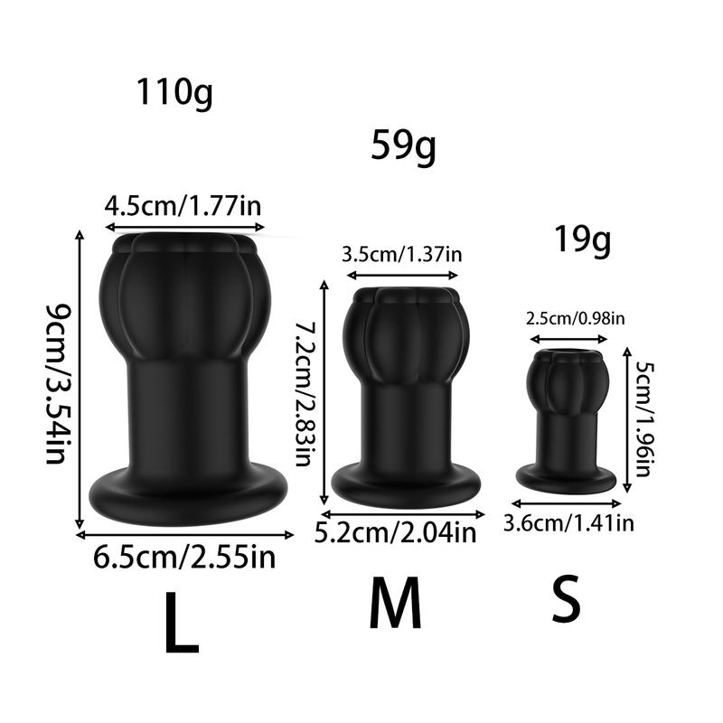 Silicone Flower Hollow Anal Plug - Petal Opening Tunnel Butt Plug with Caps for Gape Training & Prostate Play