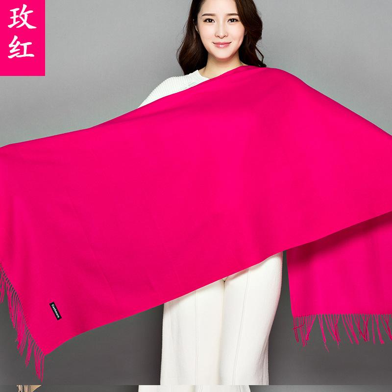 70 * 200cm Autumn And Winter New Women'S Solid Color Versatile Simple Tassel Imitation Cashmere Mohair Scarf Warm Scarf Atmosphere Shawl