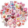 50 Non-Repeating Sweet Valentine'S Day Waterproof Decorative Stickers Diy Luggage Water Cup Refrigerator Camera Power Bank