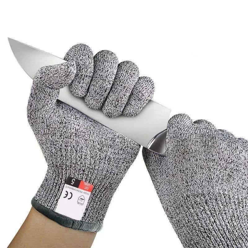 New Grade 5 Cut Resistant Gloves Kitchen HPPE Scratch Resistant Glass Cutting Safety Protection for Gardeners
