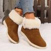 Large Size Snow Boots for Women's Autumn and Winter New Flipped Plush Thickened Snow Boots Cotton Boots Cotton Shoes for Women