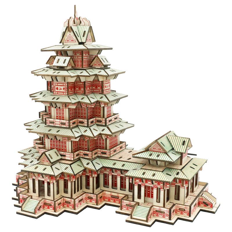 3D Wooden Puzzle House: Adult & Children's Educational DIY Building Blocks