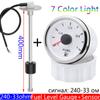 Waterproof 7 Color Backlight 52mm Fuel Level Gauge 240-33ohm Fuel Level Sensor 100~550mm for Car Marina Boat Yacht 12V24V Custom
