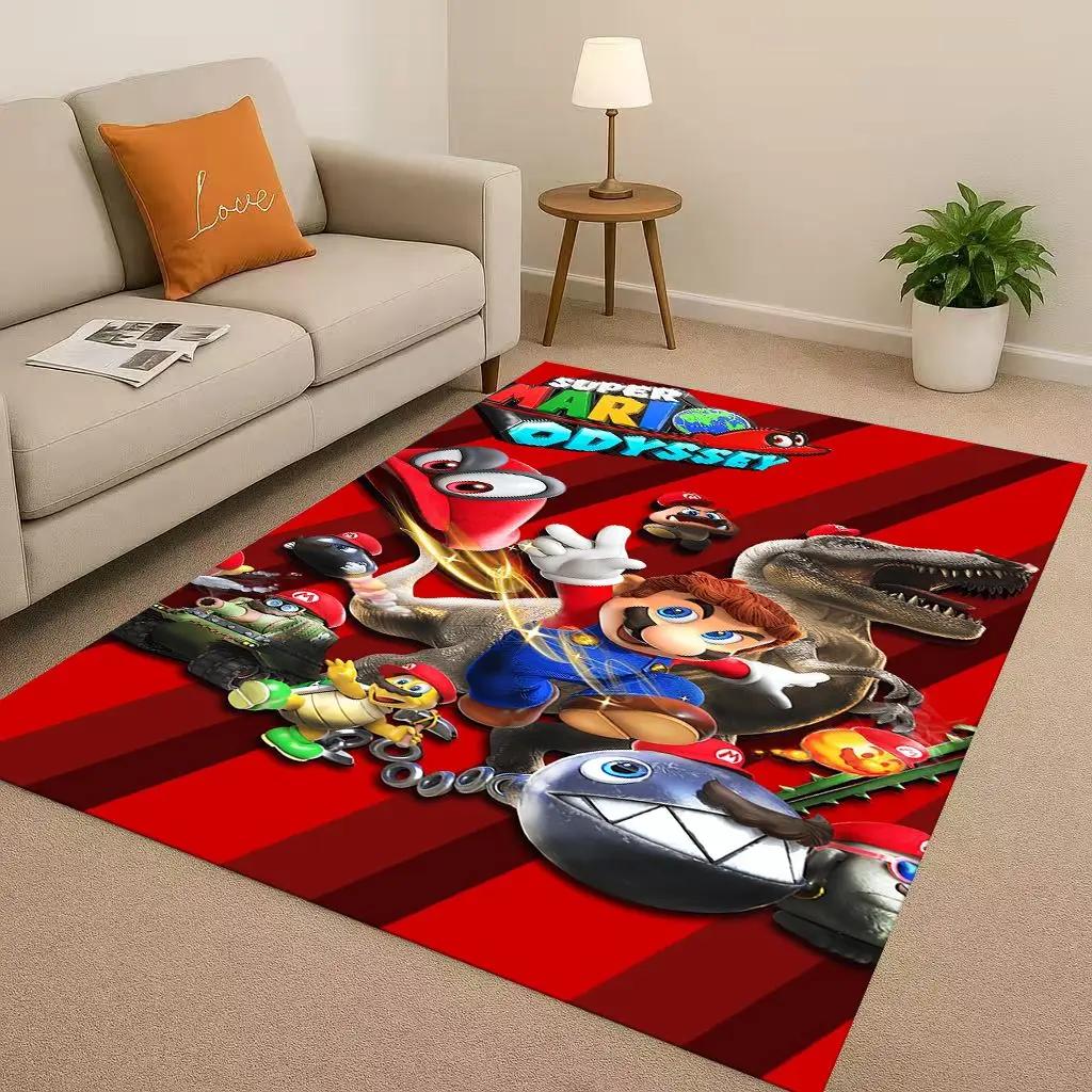 3D Mario Game Cartoon Christmas Gift Living Room Non-Slip Area Rug Carpet For Bedroom Playroom Sofa,Home Decor Doormat