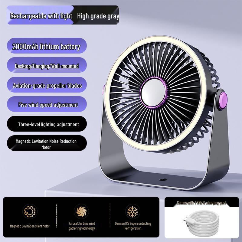 2025 Rechargeable USB Portable Desktop Fan for Dorm & Office