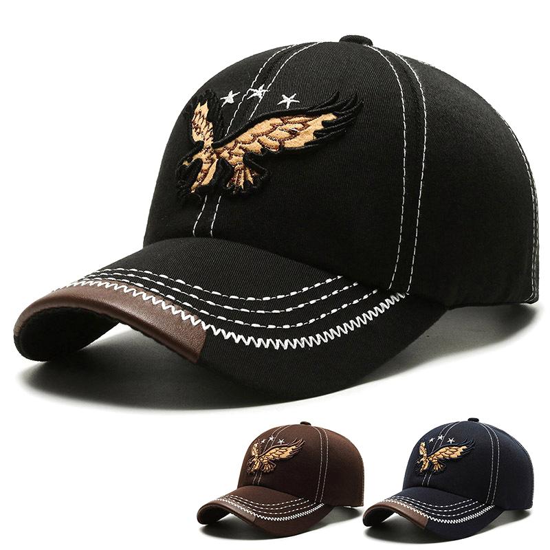 Головные уборы мужские и женские бейсболки на все времена года с вышивкой орла в корейском стиле, модная повседневная солнцезащитная кепка для пар