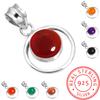 925 Sterling Silver Pendant Women Gemstone Handmade Jewelry Birthday Gift Amber Amethyst Black Onyx Carnelian Garnet Quartz Green Onyx Gold Stone
