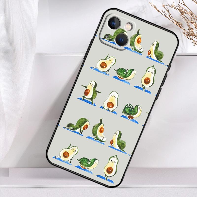 Авокадо Йога Забавный Рисунок Ударопрочный Чехол Для iPhone 17 Pro Max 11 14 15 16 Plus 12 13 Mini 16e 17 Air Чехол Для Телефона
