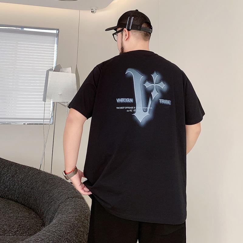 Трендовая футболка с принтом алфавита, дышащая, влагоотводящая, мужская, свободного кроя - Устойчивая к сминанию, повседневная спортивная футболка с коротким рукавом