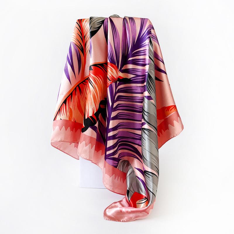 90cm Headscarf for Women – New Arrival: Colourful Printed Silk Scarf, Trendy and Versatile Shawl, Rayon Square Scarf