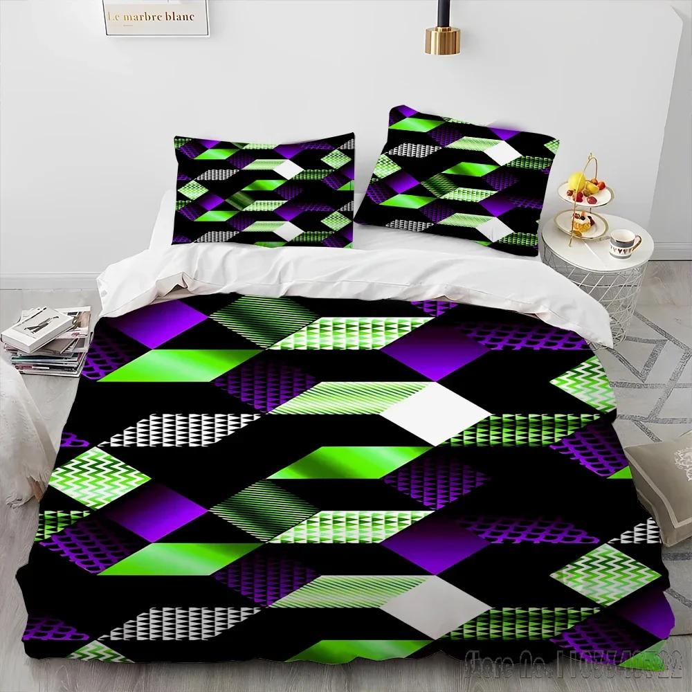 Комплект пододеяльника с 3D визуальной иллюзией и геометрическим рисунком, чехол для одеяла HD для детских постельных комплектов, постельное белье, декор для спальни