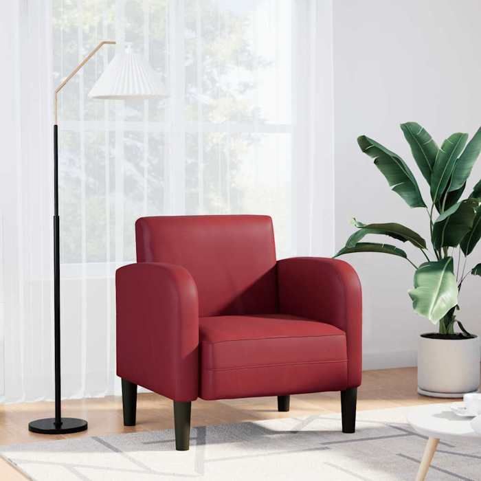 VidaXL Sofa Chair and Armrests Burgundy Red 54 Cm Faux Leather, Single Sofa, Comfort Sofa, Armchair of 4100532