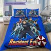 Resident Evil Pattern Bedding Quilt Set Quilt Cover Pillowcase Home Birthday Gift(1 * duvet cover + 2 * pillowcase, without core)