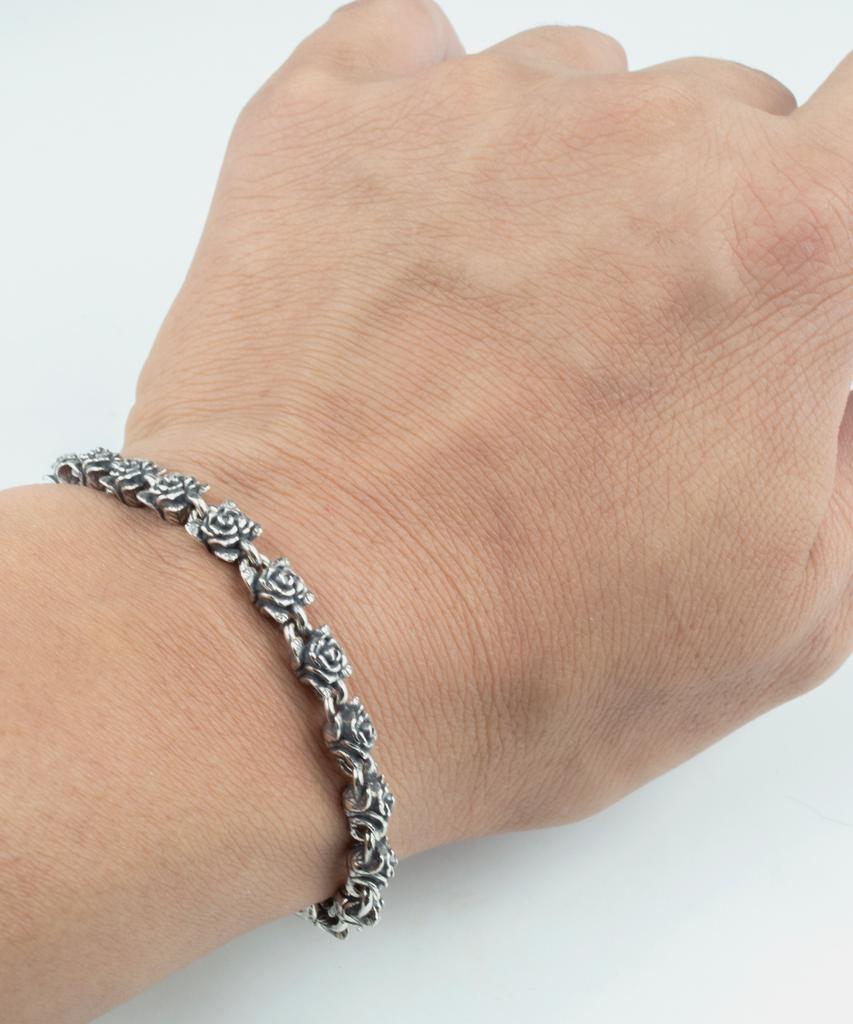 Sheen666 Industrial Series Sts017 Rose Link Silver Bracelet