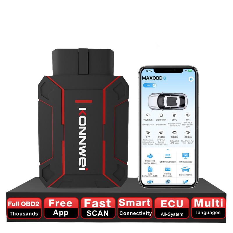 KONNWEI MAXOBD BT 5.2 Полная система автомобиля OBD2 Диагностический инструмент Для BMW Для Benz Чтение кодов Двигатель ABS Для IOS/Android