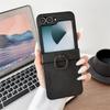 For Samsung Z Flip 7 FE  Leather Finger Ring Bracket Phone Case for Galaxy Z Flip 7 6 5 4 3 3in1 Hinge Protection Cover
