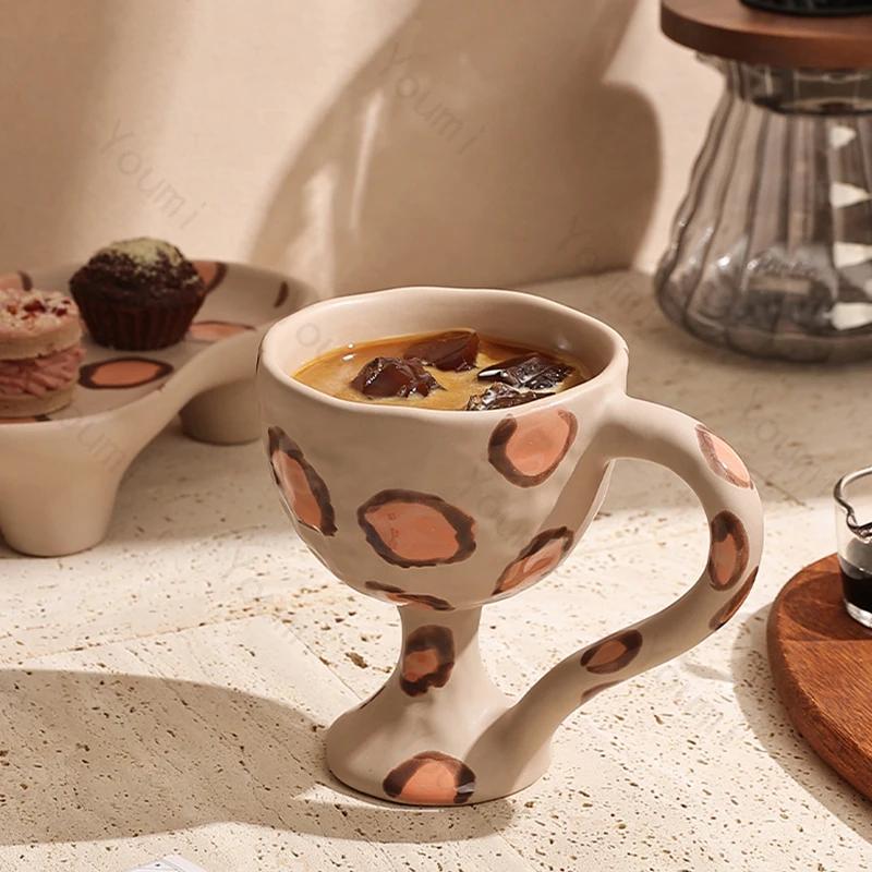 Ретро-стиль Необычная керамическая кружка Творческий Послеобеденный чай Закуски Кофейные чашки Изысканный завтрак Молочная чашка Бытовая посуда