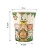 Tiger Lion Animal Pattern Disposable Tableware Set Safari Theme Party Decorations Boy Wild One First Birthday Party Supplies