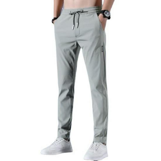 2023 Men's Korean Casual Ice Silk Summer Trousers – Lightweight, Breathable, Loose-Fit Sports Pants