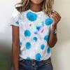 Women's T-Shirts Fashion 3d Floral Printing T Shirt Casual Tees Summer Clothing Basic Female Tops Print Oversized Pullover