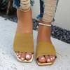 Fashion Fashion Square Toe Ladies Flats Slippers Shoes New In Summer Beach Slides Women Flats Slippers Shoes Female Sandals