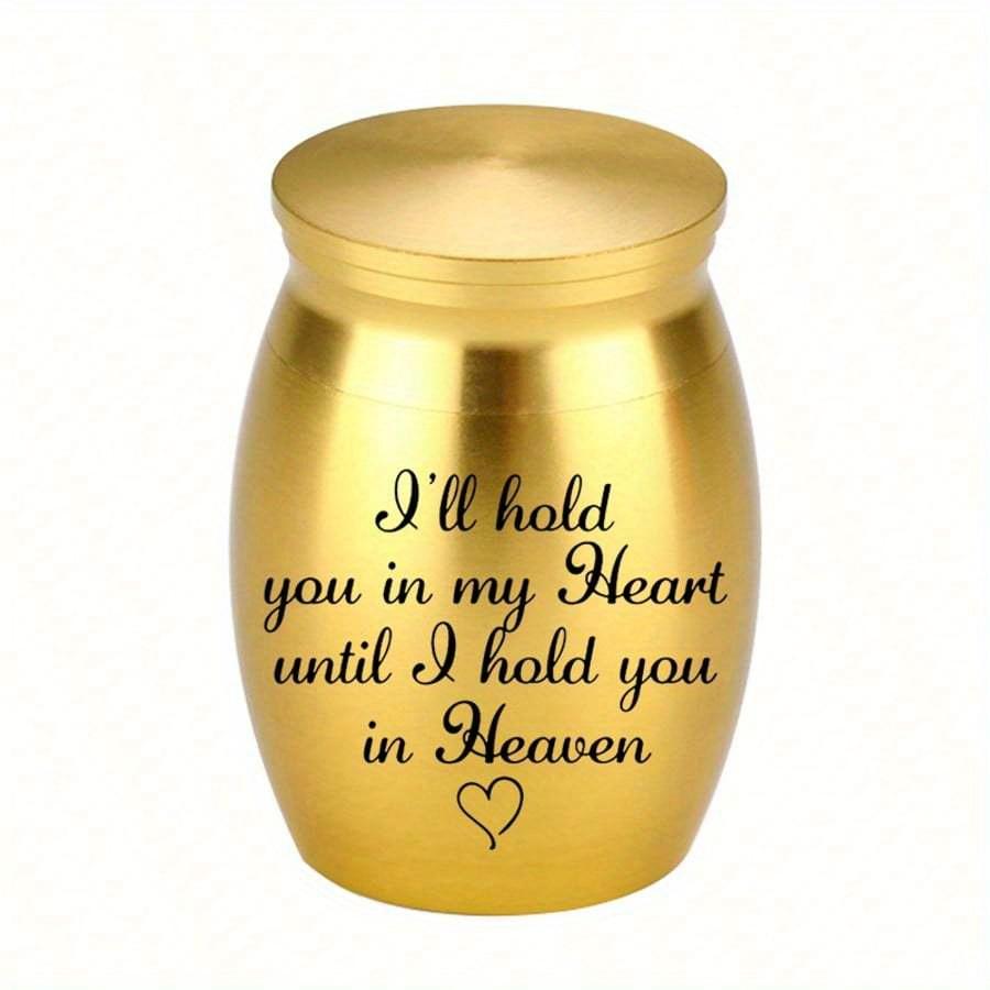 Маленькие памятные урны для праха человека или питомца 1,57 дюйма Мини-урны для кремации для праха Мемориальный держатель для праха из алюминиевого сплава - Я буду держать тебя в своем сердце до