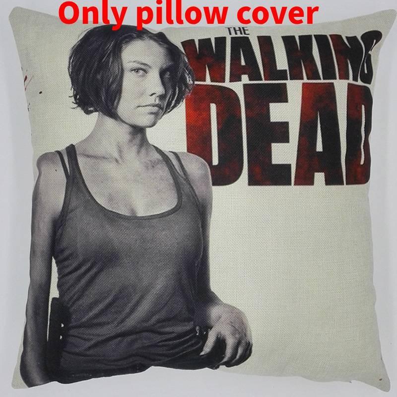 Премиальная серая льняная наволочка для диванной подушки Walking Dead для фанатов зомби-сериала 45x45 см