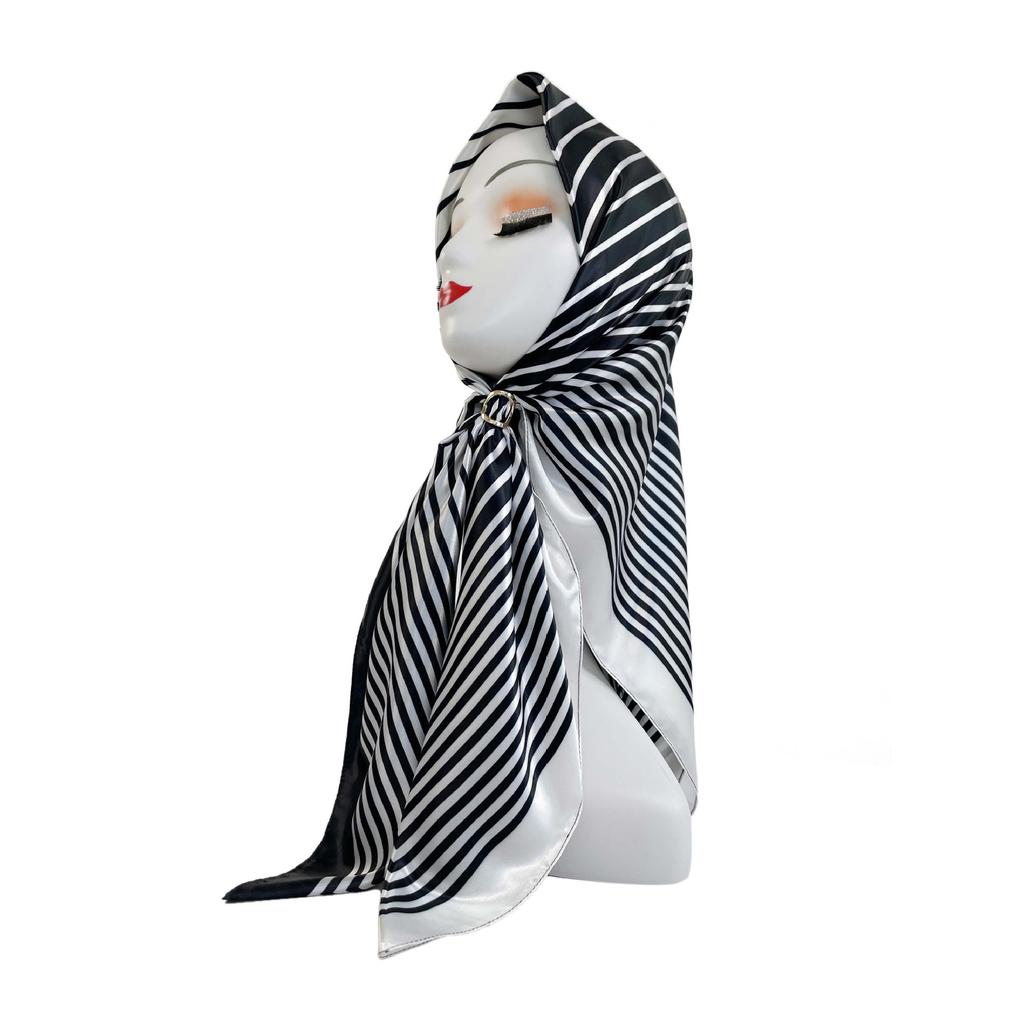 Fashion Ladies Silk Scarf Large Square Scarf 90cm Back Print Turban New Silk Satin Shawl Ladies Scarf