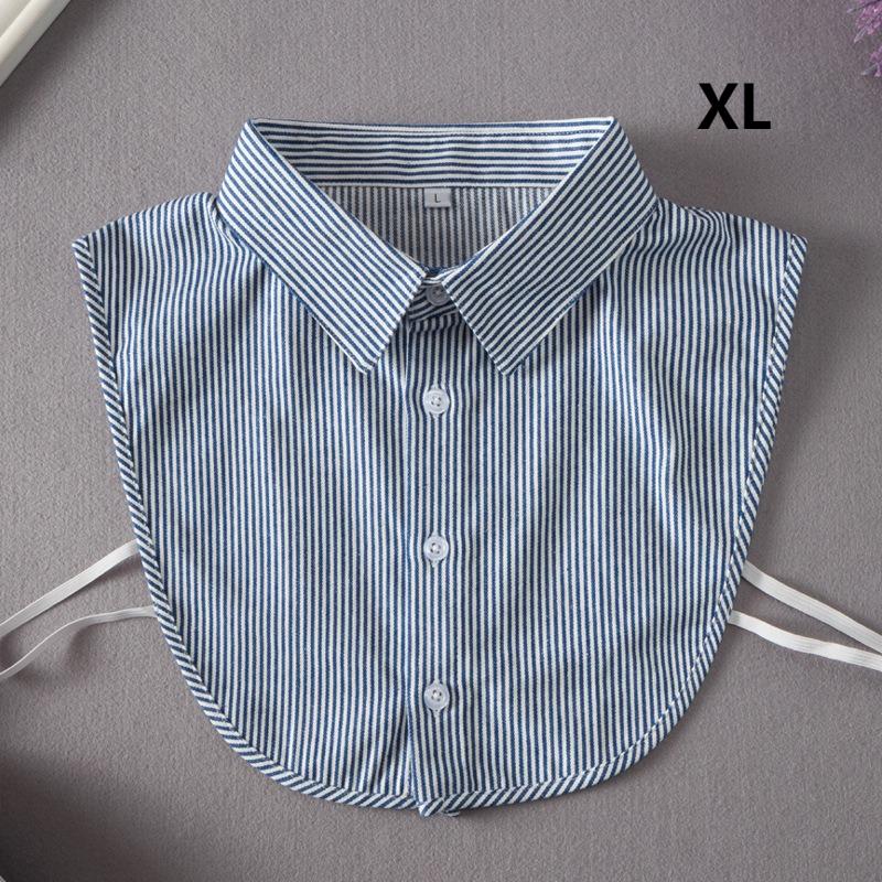 Mens Striped M-XXL Fake Collar for Women Shirt Detachable Collars Formal Business False Collar Half Shirt Neck Decor