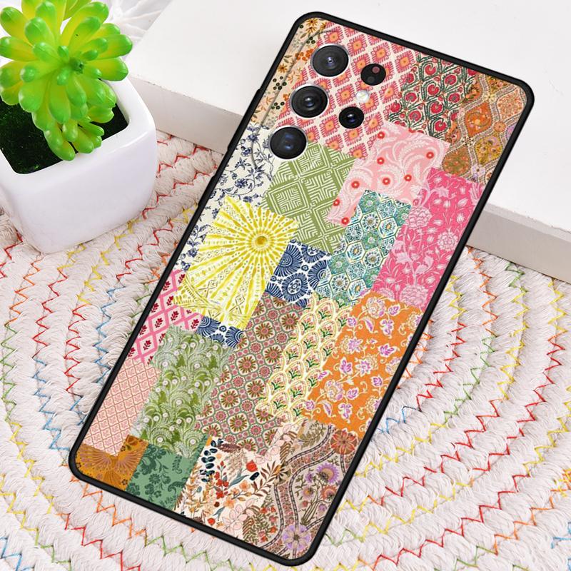 Винтажный Чехол-накладка из ТПУ в стиле пэчворк для Samsung Galaxy note 10 pro S26 S25 S24 S23 S22 Ultra Plus S21 FE S20 Ударопрочный Чехол