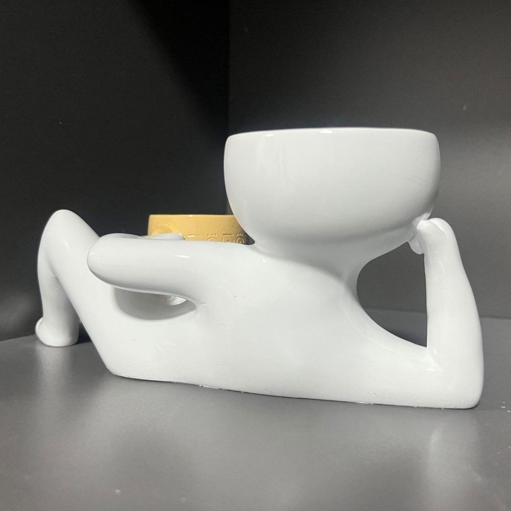 С дренажным отверстием Ленивый маленький персонаж Цветочный горшок Смола Горшок для суккулентов Декор для сада