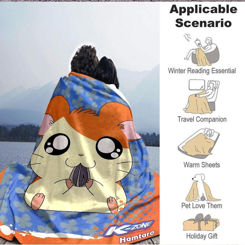 1pc Hamtaro Blanket Soft All Season Throw with Vibrant Design, Perfect for Home, Travel, and Gifts, Ideal for Naps and Camping
