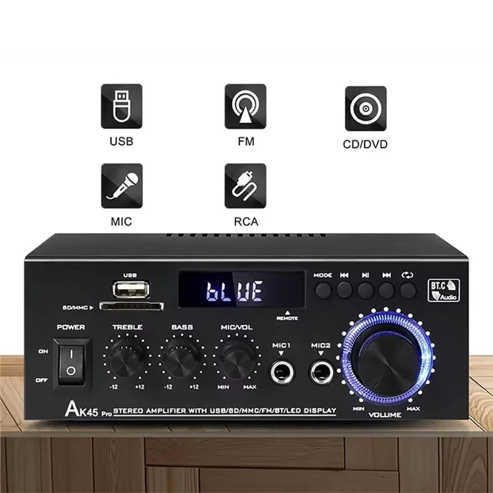 AK45 Bluetooth Аудиоусилитель HiFi Цифровой усилитель MP3-плеер Канал 2.0 Мощность 80 Вт Усилитель Стерео Для Дома Автомобиля Караоке