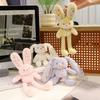 Internet Celebrity Pull Ear Rabbit Pendant Pull Rabbit Keychain Plush Doll Schoolbag Pendant Dopamine Bunny Toy