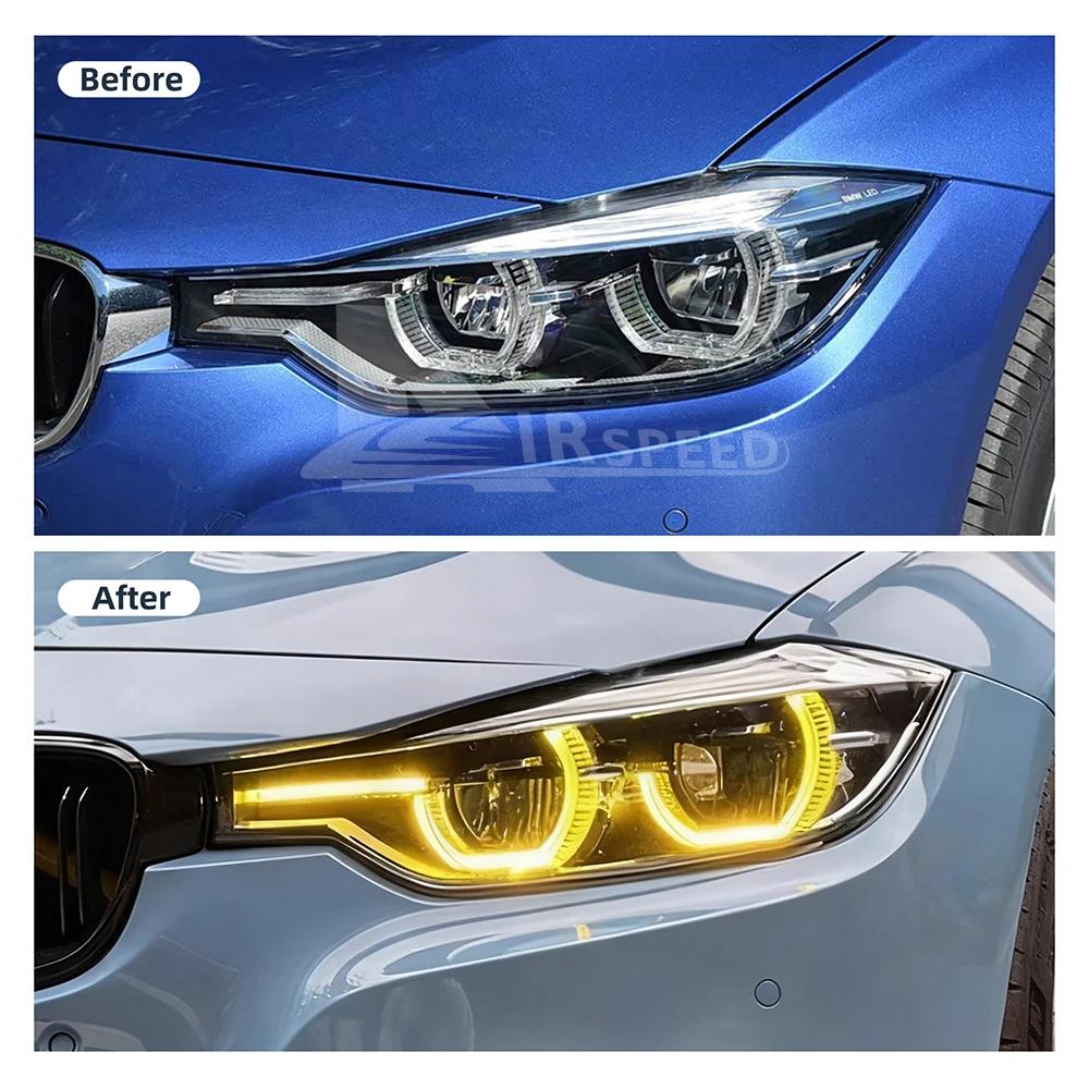 BMW 3 серии F30 F31 2016-2019 Светодиодные ДХО 'Ангельские глазки' - Желтый