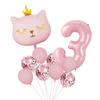 10 Pcs/set Girls Birthday Number Ballons Cartoon Aluminum Film Balloons New Jumbo Number Balloon