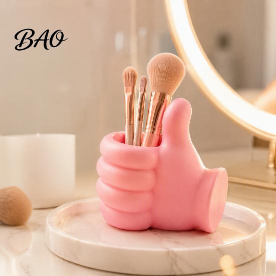 Thumb-Up Pencil Holder 3D Printed Thumbs?Up Pen Holder, Funny Gesture Shaped Desk Organizer, Creative Cute Makeup Brush Organizer Cup, Desktop
