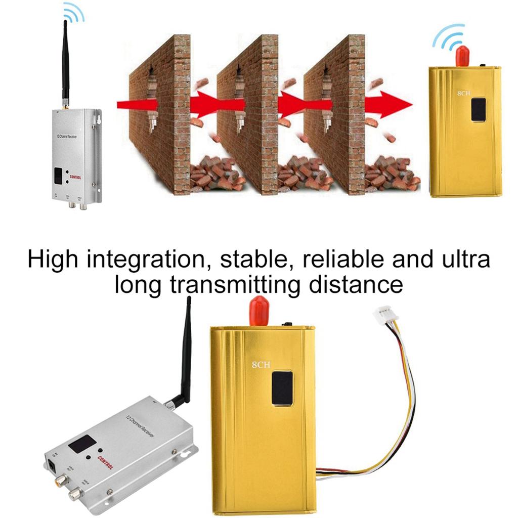 1.2G 1.5W беспроводной аудио-видео трансивер комплект передатчика и приемника для мониторинга видеонаблюдения