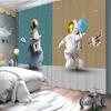 Новые затемняющие шторы с рисунком из мультфильма «Земля, планета, космос, астронавт, ракета», шторы с высокой степенью затемнения для детской комнаты, шторы для гостиной