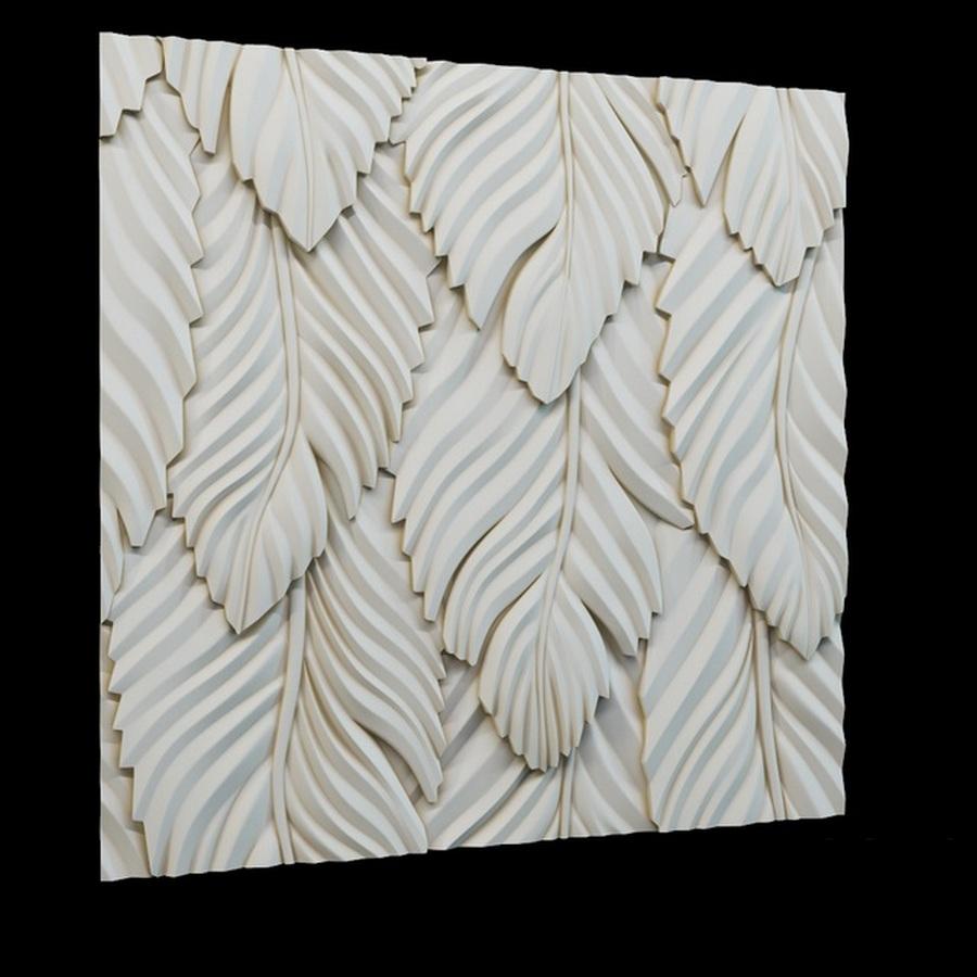 3D Wall Panel Mold for Gypsum, Plaster or Concrete Tile for Decorative Wall Panels 'Leaf'