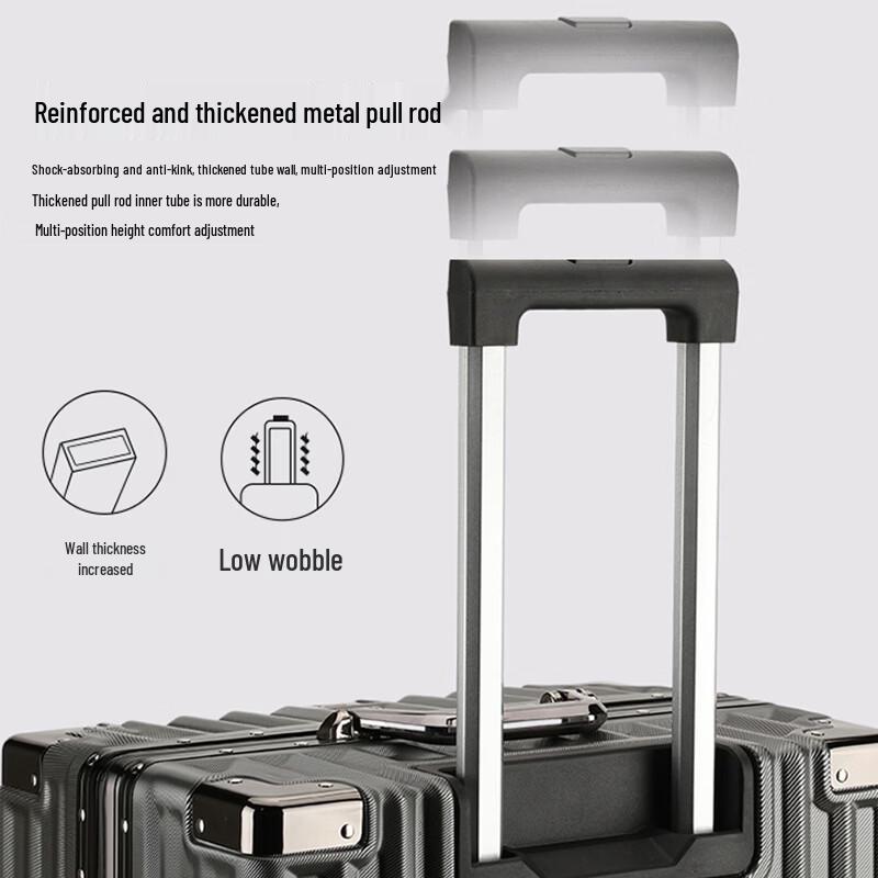 Commemorative Vertical Stripe Aluminum Frame Travel Suitcase