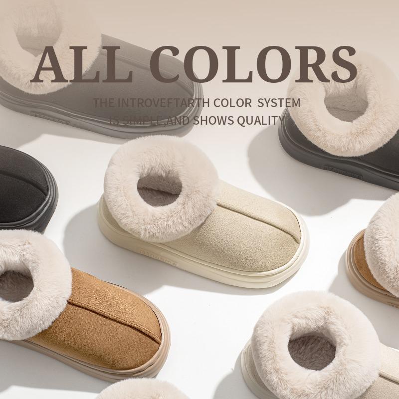 Thick-soled Snow Boots Women's New Winter Piled and Thickened Home Fluffy Warm Cotton Shoes Outer Wear Women's Winter