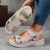 Ladies' Comfortable Wedge Sandals, Ankle Strap, Open Toe Hollow Design, Thick Rubber Sole, Casual Summer Shoes for Outdoor Relaxation