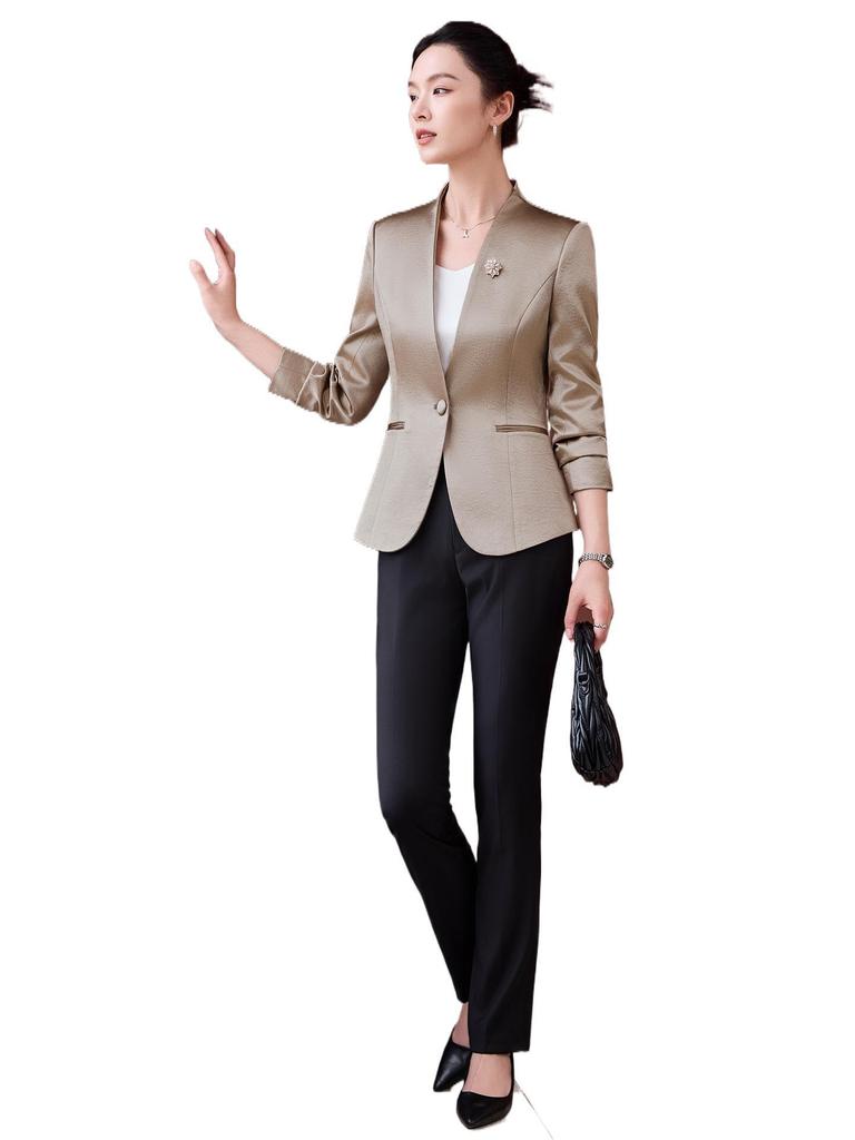 2025 Осень Формальный блейзер для белых воротничков для работы и преподавания