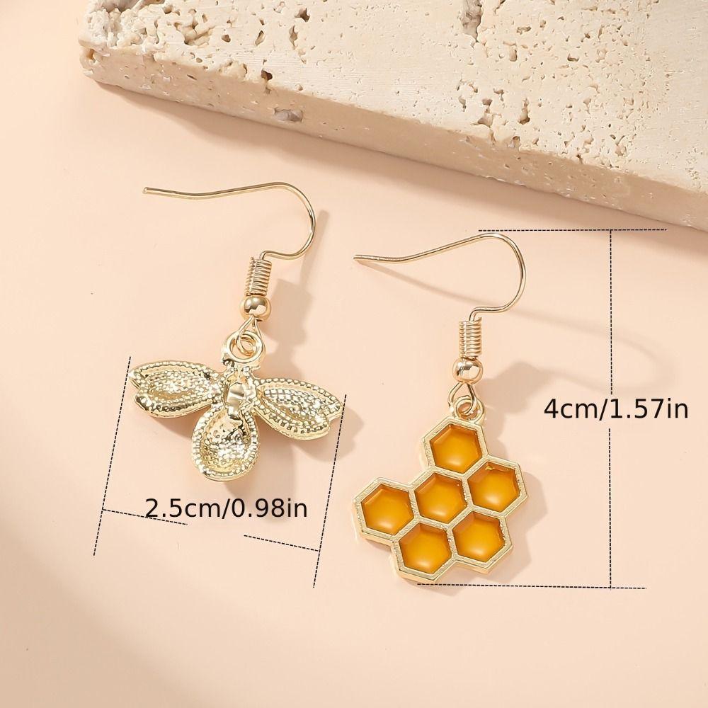 Color Texture Bee Earrings Zinc Zinc Alloy Eardrop Unique Ear Accessories  Lady
