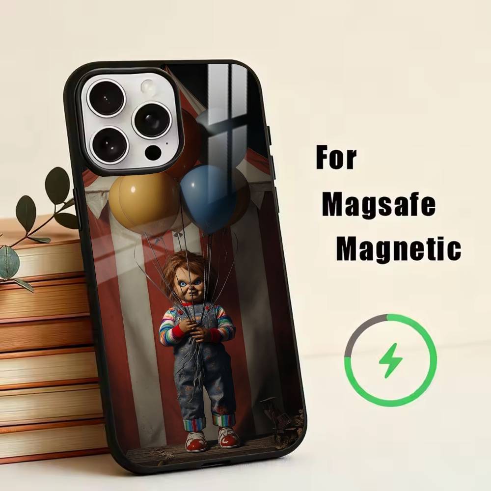 Страшная кукла Чаки Чехол для телефона Для iPhone 17, 16, 15, 14, 13, 12, 11 Plus, Pro Магнитный Для Magsafe Беспроводная зарядка