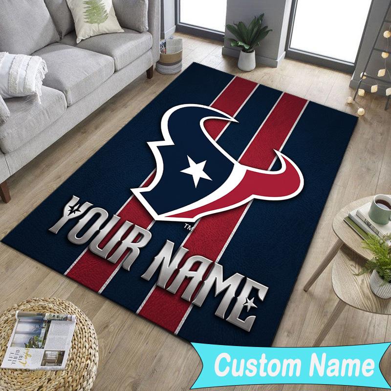 Custom NameHouston-Texans Artwork Carpet, Indoor Rug, Chair Rug, Living Rooms, Doormat Made From Polyester Home Decor Birthday Christmas Gifts