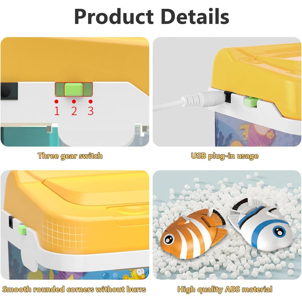 Aquarium Fishing Toy For Kids, Baby Aquarium Toy With Light & Music, Artificial Fish Tank With 2 Magnetic Fish, Electric Tank Toy