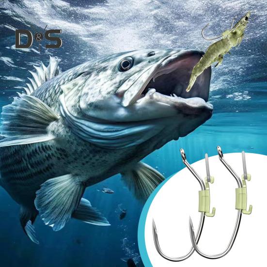 5/15/25 шт. светящийся крючок для фиксации живой креветки, прочный металлический крючок с зазубринами для ловли пресноводного сома, окуня, рыболовные принадлежности